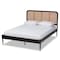 Baxton Studio Elston Mid-Century Charcoal Finished Wood and Synthetic Rattan Platform Bed-Queen 193-11487-ZORO - alternate 4